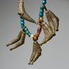 AN ANTIQUE BRASS AND GLASS TRADE BEAD TALISMANIC NECKLACE FROM KIRDI TRIBE OF CAMEROON( No 5092 ) (Copy)