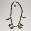AN ANTIQUE BRASS AND GLASS TRADE BEAD TALISMANIC NECKLACE FROM KIRDI TRIBE OF CAMEROON( No 5092 ) (Copy)