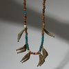 AN ANTIQUE BRASS AND GLASS TRADE BEAD TALISMANIC NECKLACE FROM KIRDI TRIBE OF CAMEROON( No 5092 ) (Copy)