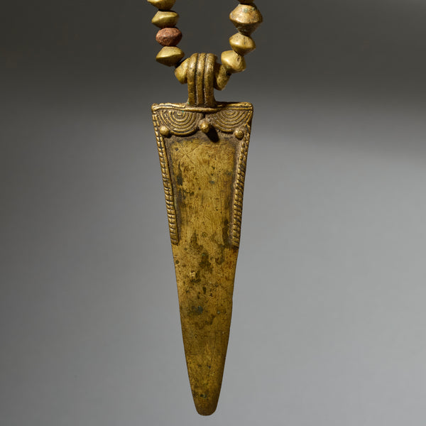 A PRIMORDIAL BRONZE  CURRENCY NECKLACE FROM KIRDI TRIBE OF CAMEROON, WEST AFRICA( No 5059 )