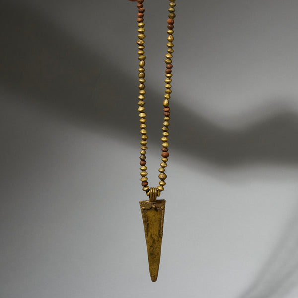 A PRIMORDIAL BRONZE  CURRENCY NECKLACE FROM KIRDI TRIBE OF CAMEROON, WEST AFRICA( No 5059 )