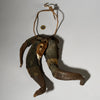 A GNARLY HORN FETISH +METAL CURRENCY FROM CAMEROON W.AFRICA ( No 5070)