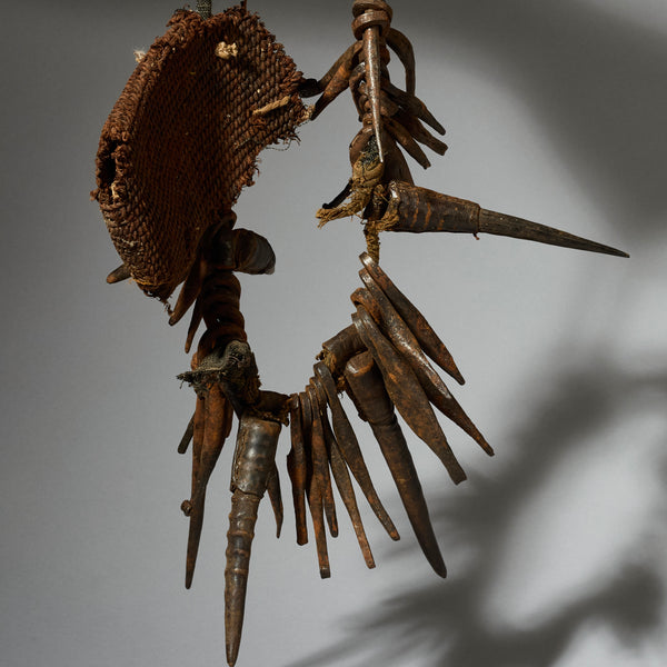 AN ARTISTIC IRON CURRENCY NECKLACE FROM KIRDI TRIBE CAMEROON W.AFRICA ( No 5068 )