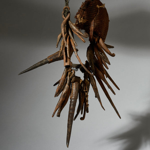 AN ARTISTIC IRON CURRENCY NECKLACE FROM KIRDI TRIBE CAMEROON W.AFRICA ( No 5068 )