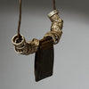 A CHARACTERFUL LEATHER TALISMAN GRIS GRIS NECKLACE, MAMBILLA TRIBE CAMEROUN ( No 5069)