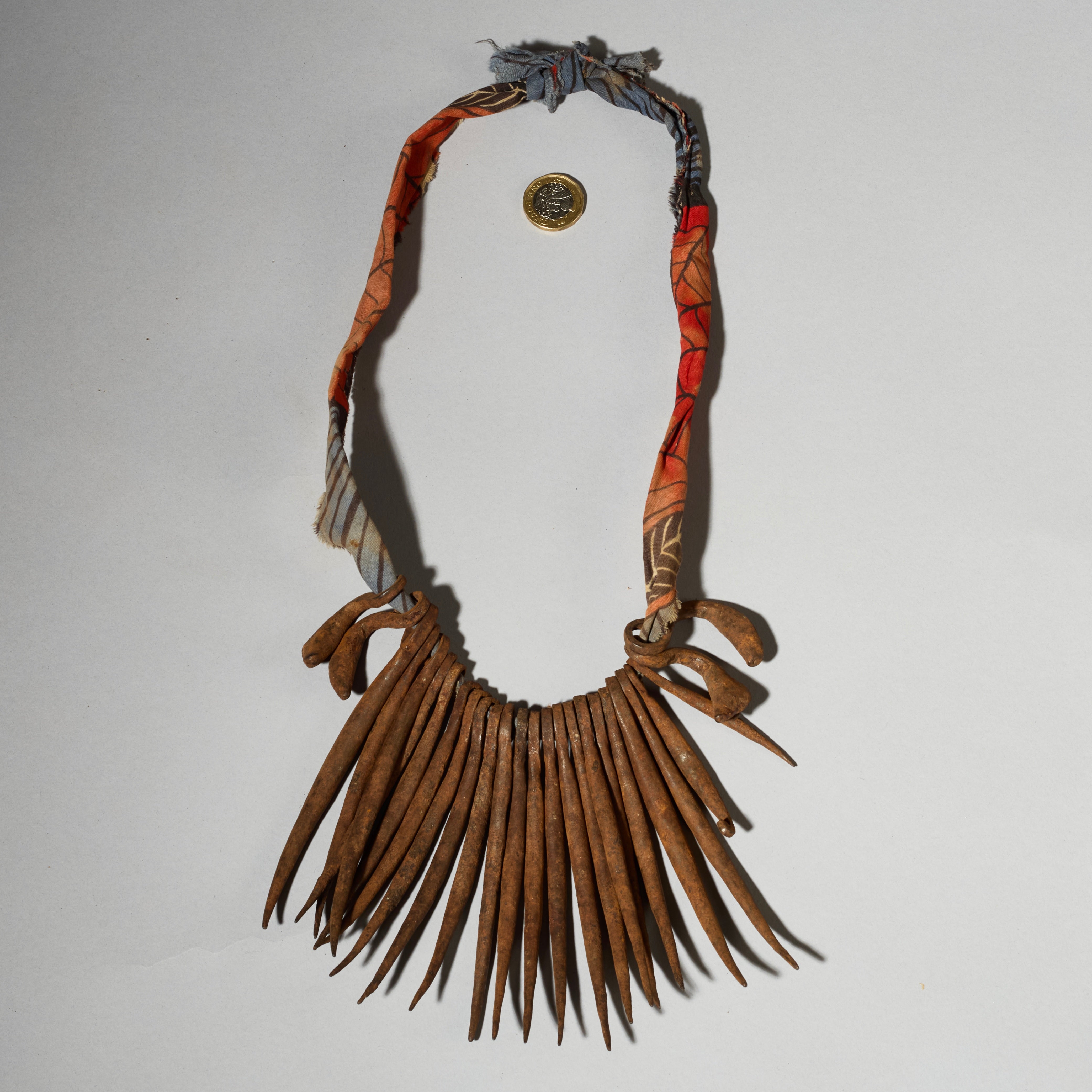 AN INCREDIBLE IRON CURRENCY NECKLACE FROM KIRDI TRIBE OF CAMEROON, WEST AFRICA( No 5060)