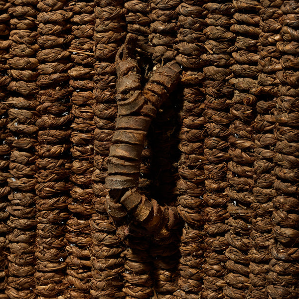 AN EARTHY NATURAL FIBRE SHIELD FROM THE NGOMBE TRIBE OF THE CONGO, EX UK COLLECTION  [ No 5076 )