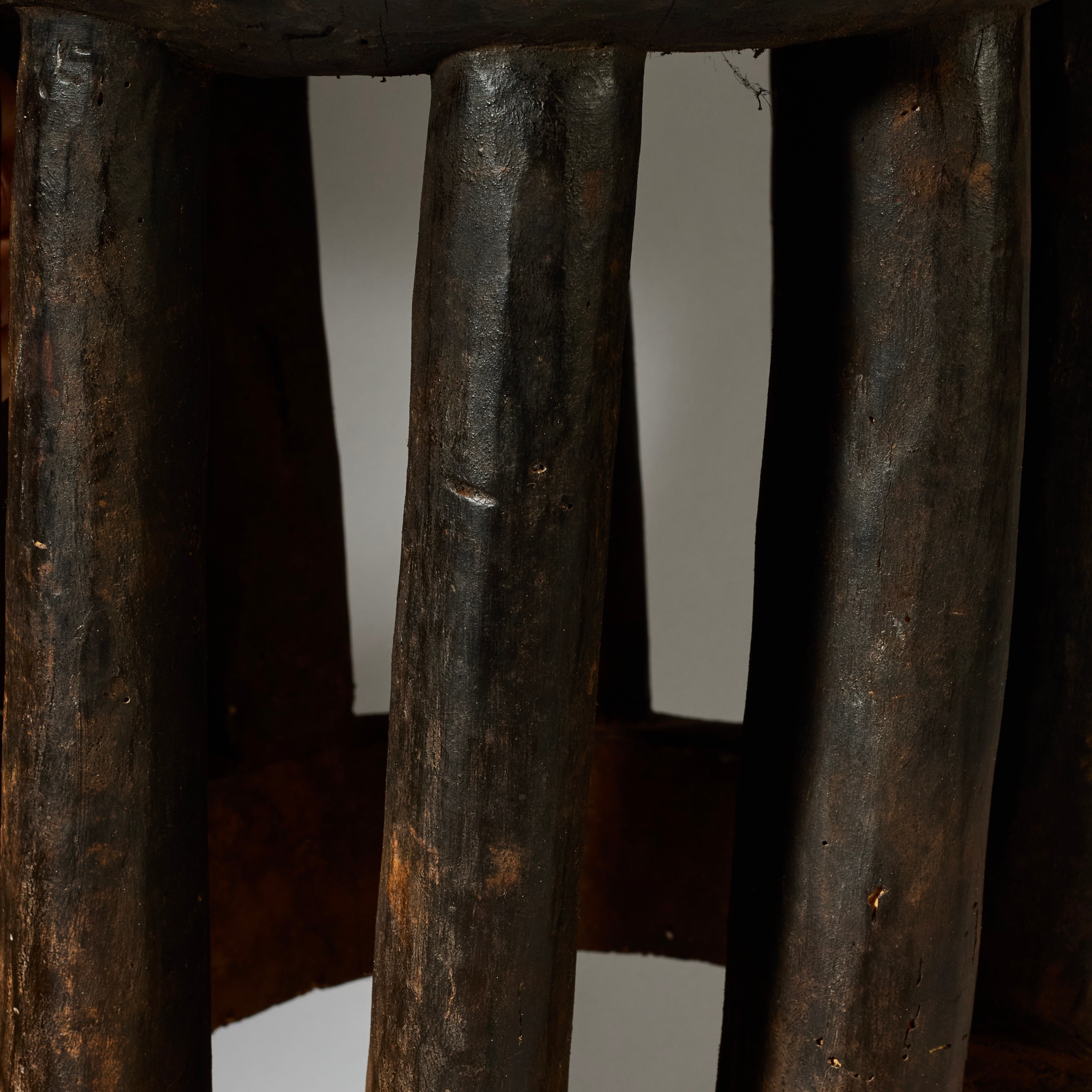 A CHUNKY HEAVY LARGE  STOOL   THE BAMILEKE TRIBE OF CAMEROON W.AFRICA ( No 5116 )