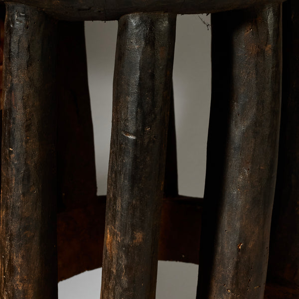 A CHUNKY HEAVY LARGE  STOOL   THE BAMILEKE TRIBE OF CAMEROON W.AFRICA ( No 5116 )