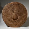 A BUMPY ROUND SHIELD, KIRDI TRIBE N CAMEROON, W.AFRICA WITH GOOD AGE AND PATINA  ( No 5075 )