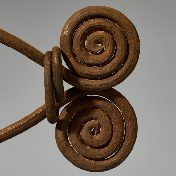 LARGE EYE SHAPED, IRON CURRENCY ASSEMBLAGE, CHAMBA TRIBE OF NIGERIA ( No 5096 )