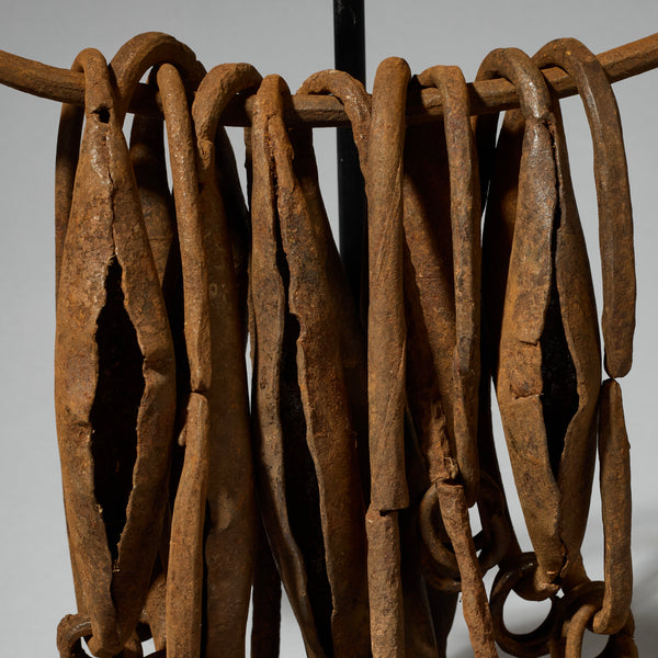 LARGE EYE SHAPED, IRON CURRENCY ASSEMBLAGE, CHAMBA TRIBE OF NIGERIA ( No 5096 )