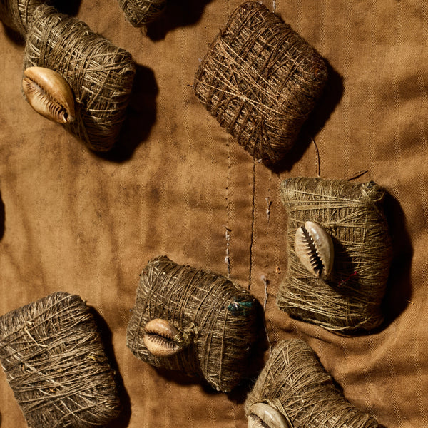 A INTRIGUING MAGIC BUNDLE MOUNTED CLOTH NORTHERN GHANA  ( No 5079 )