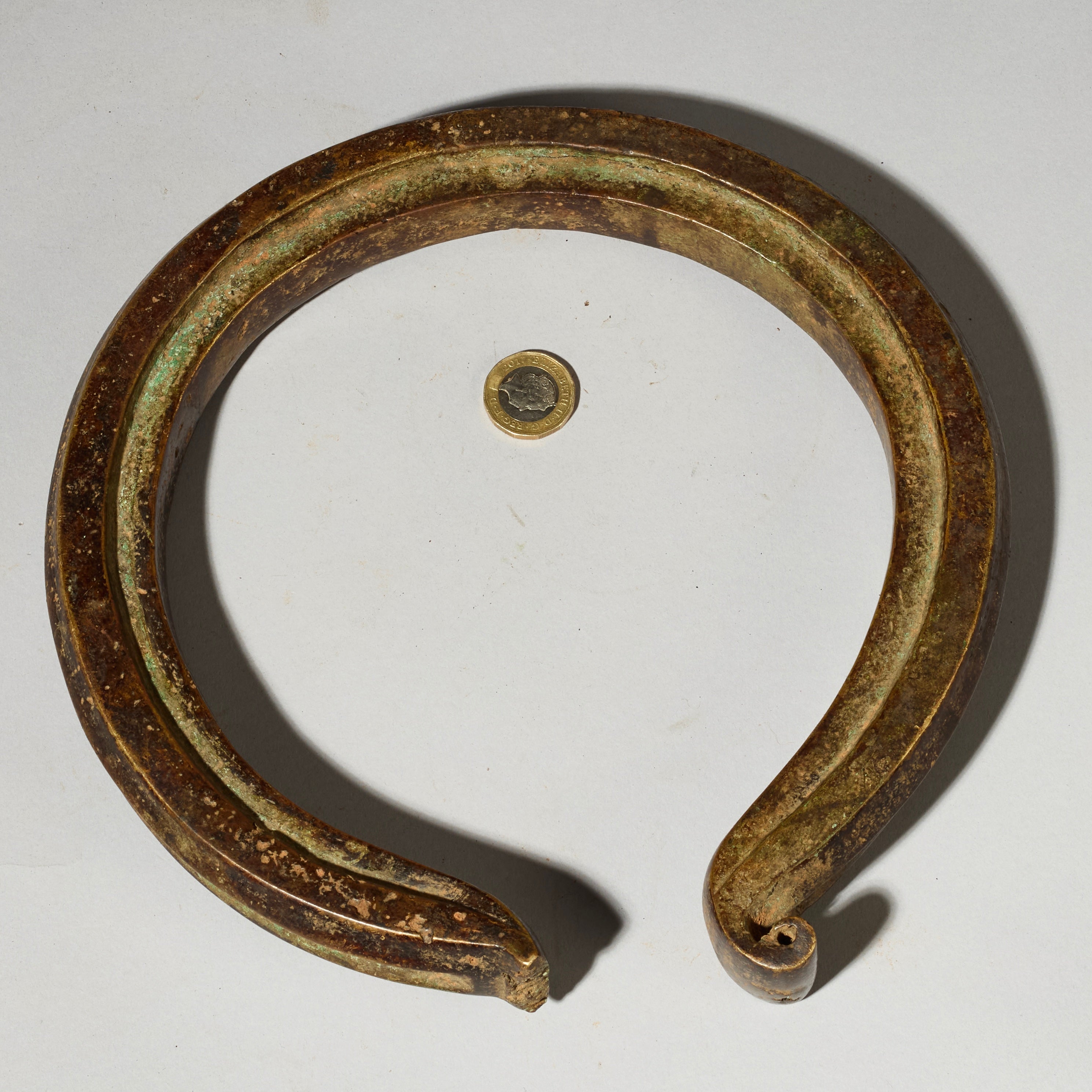A SUBSTANTIAL LARGE 19thC CURRENCY TORQUE FROM YORUBA TRIBE W.AFRICA ( No 5085 )