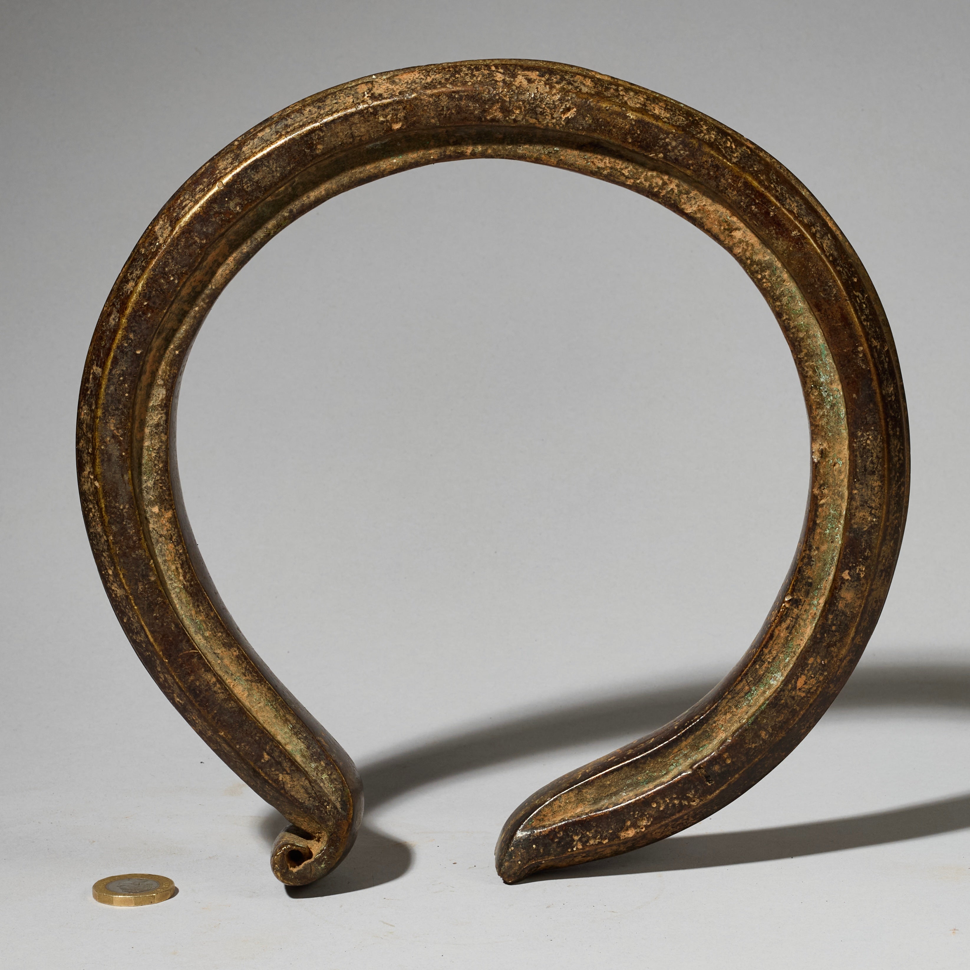 A SUBSTANTIAL LARGE 19thC CURRENCY TORQUE FROM YORUBA TRIBE W.AFRICA ( No 5085 )