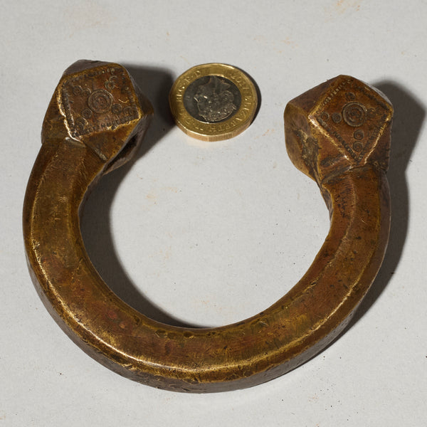 A CUBIST HAUSA BRONZE ANKLET FROM THE HAUSA TRIBE WEST AFRICA ( No 5083 )
