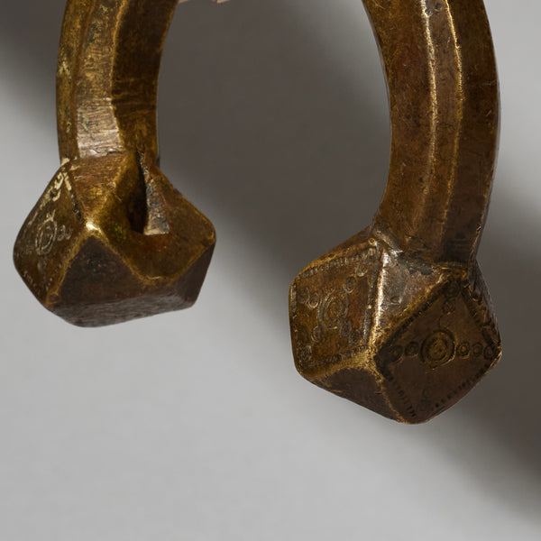 A CUBIST HAUSA BRONZE ANKLET FROM THE HAUSA TRIBE WEST AFRICA ( No 5083 )