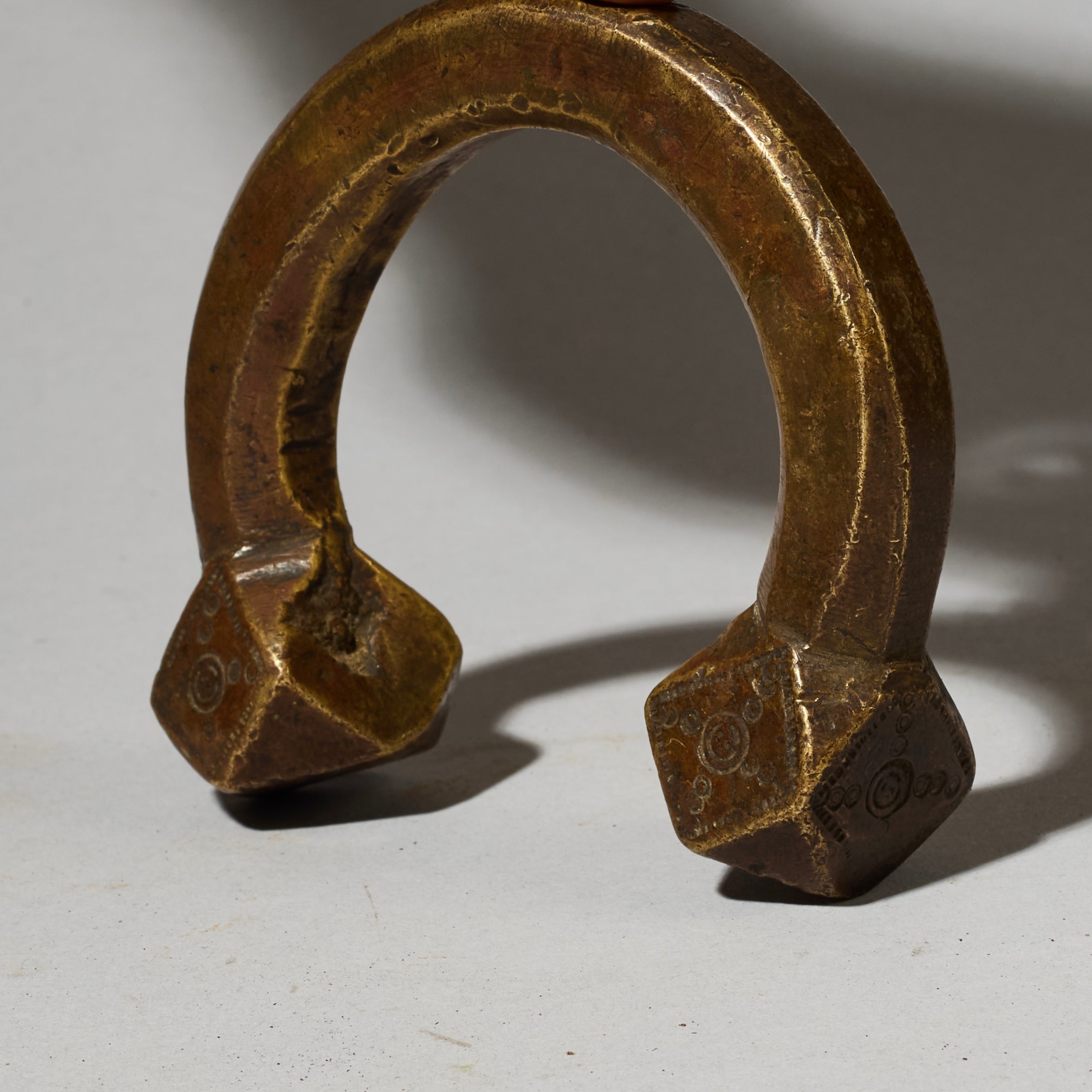 A CUBIST HAUSA BRONZE ANKLET FROM THE HAUSA TRIBE WEST AFRICA ( No 5083 )