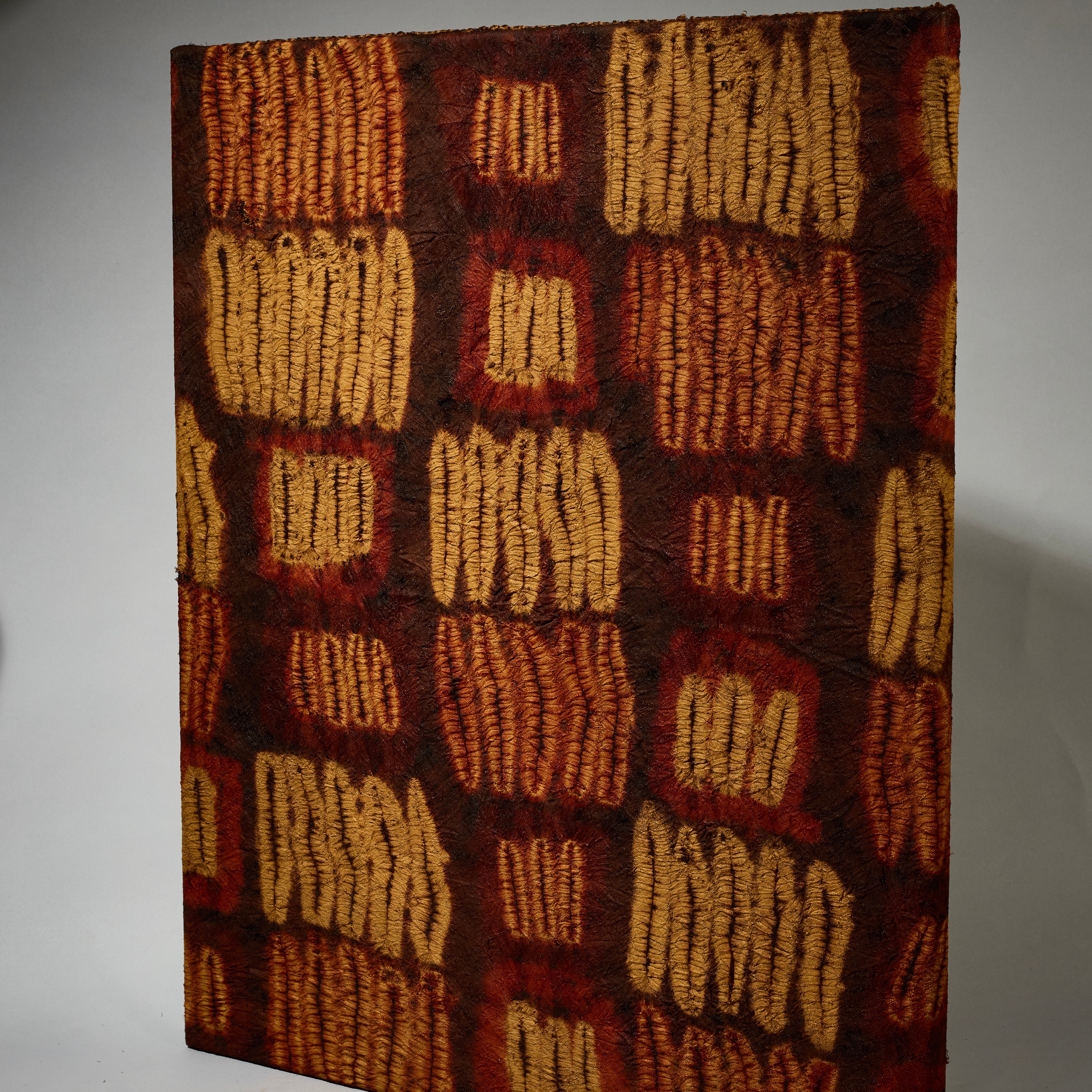 A LARGE RAFFIA CLOTH MOUNTED, DIDA TRIBE IVORY COAST ( No 5100)
