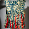 A PATINATED NDOP TUNIC WITH WATERY DESIGN, BAMILEKE TRIBE OF CAMEROON ( No 5106 )