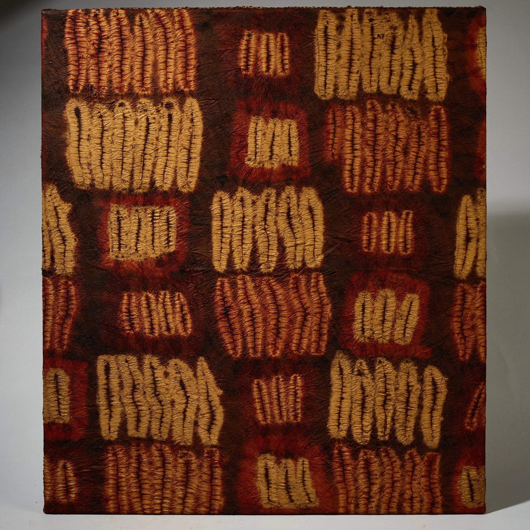 A LARGE RAFFIA CLOTH MOUNTED, DIDA TRIBE IVORY COAST ( No 5100)