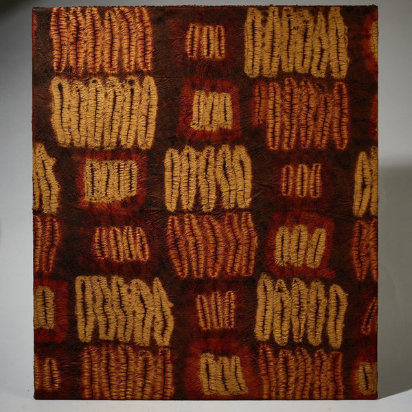 A LARGE RAFFIA CLOTH MOUNTED, DIDA TRIBE IVORY COAST ( No 5100)
