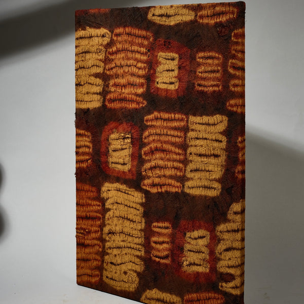 A RARE DIDA TRIBE , PALM LEAF RAFFIA. OUNTED TEXTILE ,  OF  IVORY COAST ( No 5100)