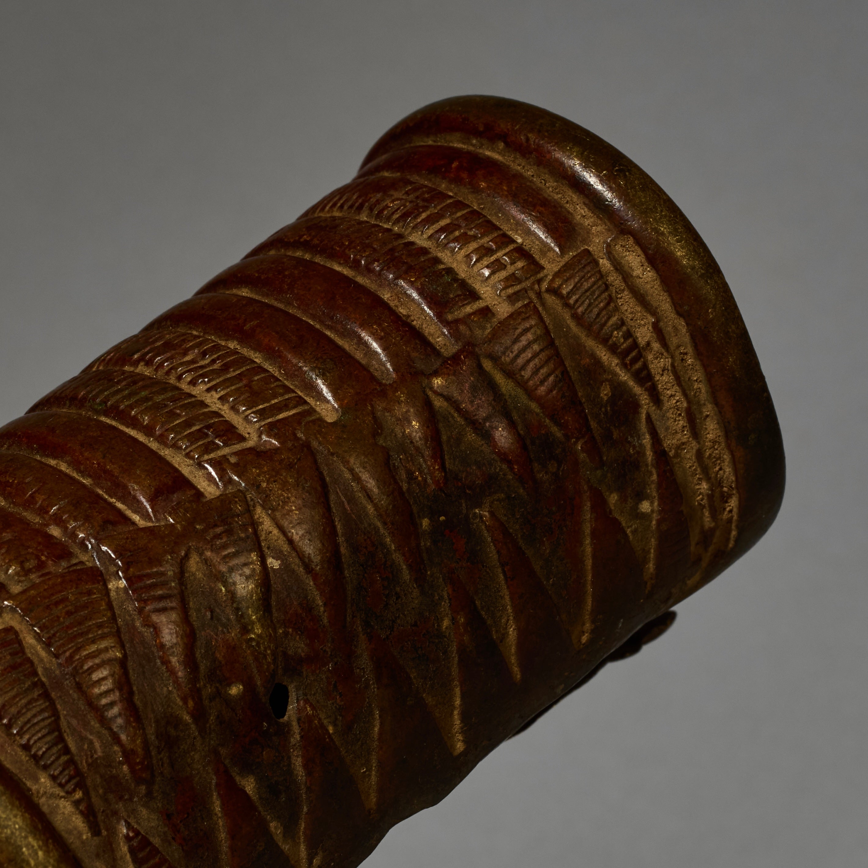 A CHUNKY 19THC BRONZE CURRENCY ANKLET, SENUFO TRIBE IVORY COAST  ( No 5121)
