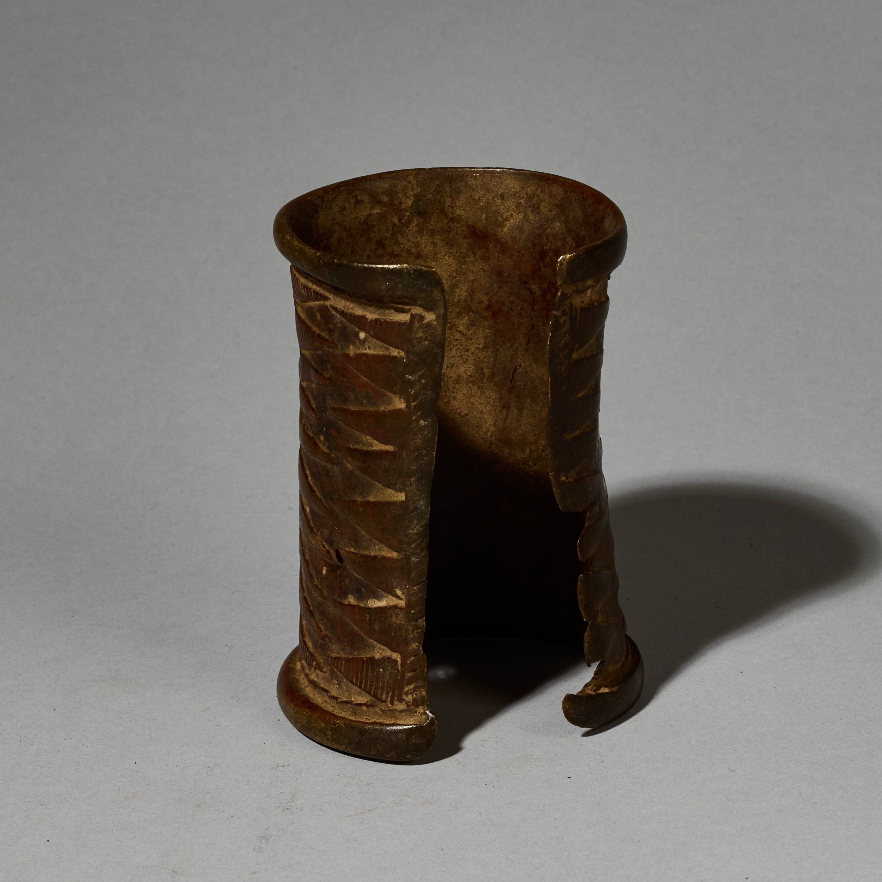 A CHUNKY 19THC BRONZE CURRENCY ANKLET, SENUFO TRIBE IVORY COAST  ( No 5121)