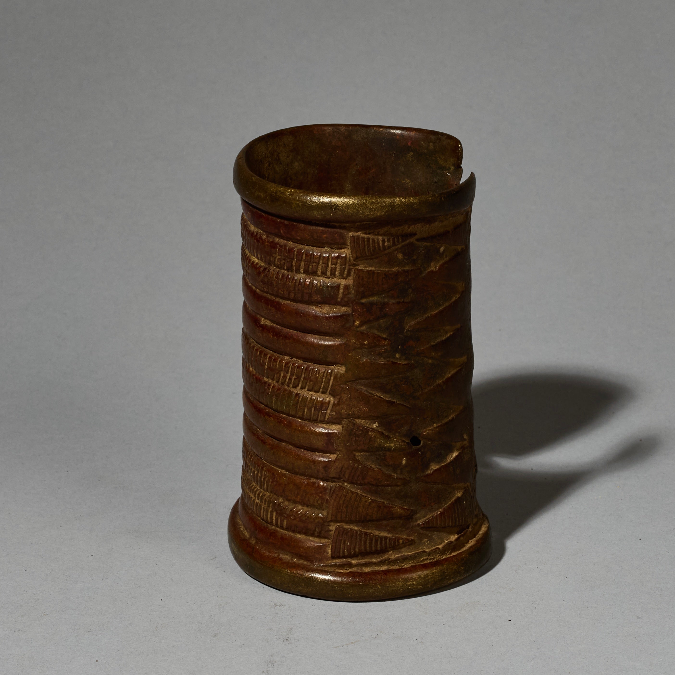 A CHUNKY 19THC BRONZE CURRENCY ANKLET, SENUFO TRIBE IVORY COAST  ( No 5121)