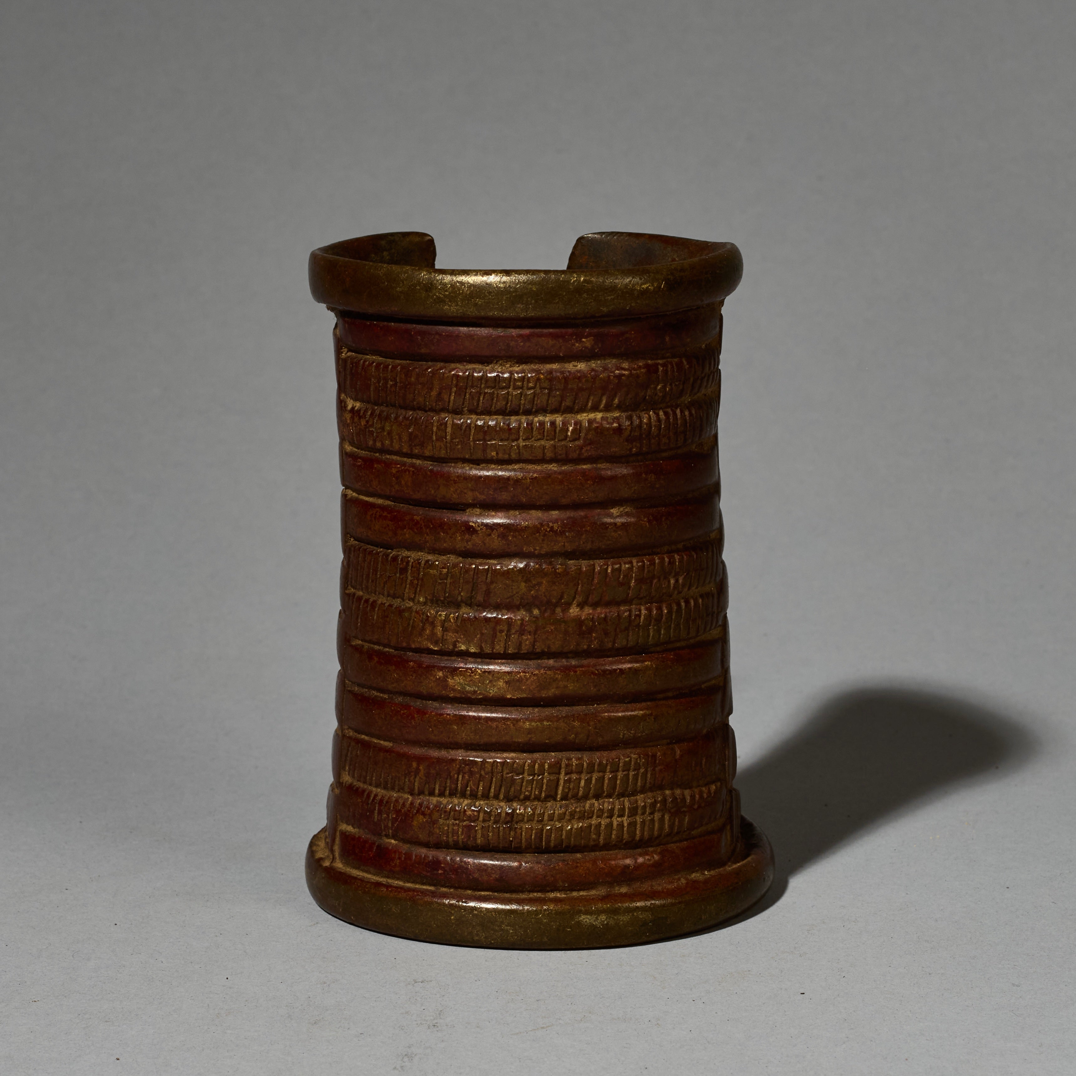 A CHUNKY 19THC BRONZE CURRENCY ANKLET, SENUFO TRIBE IVORY COAST  ( No 5121)