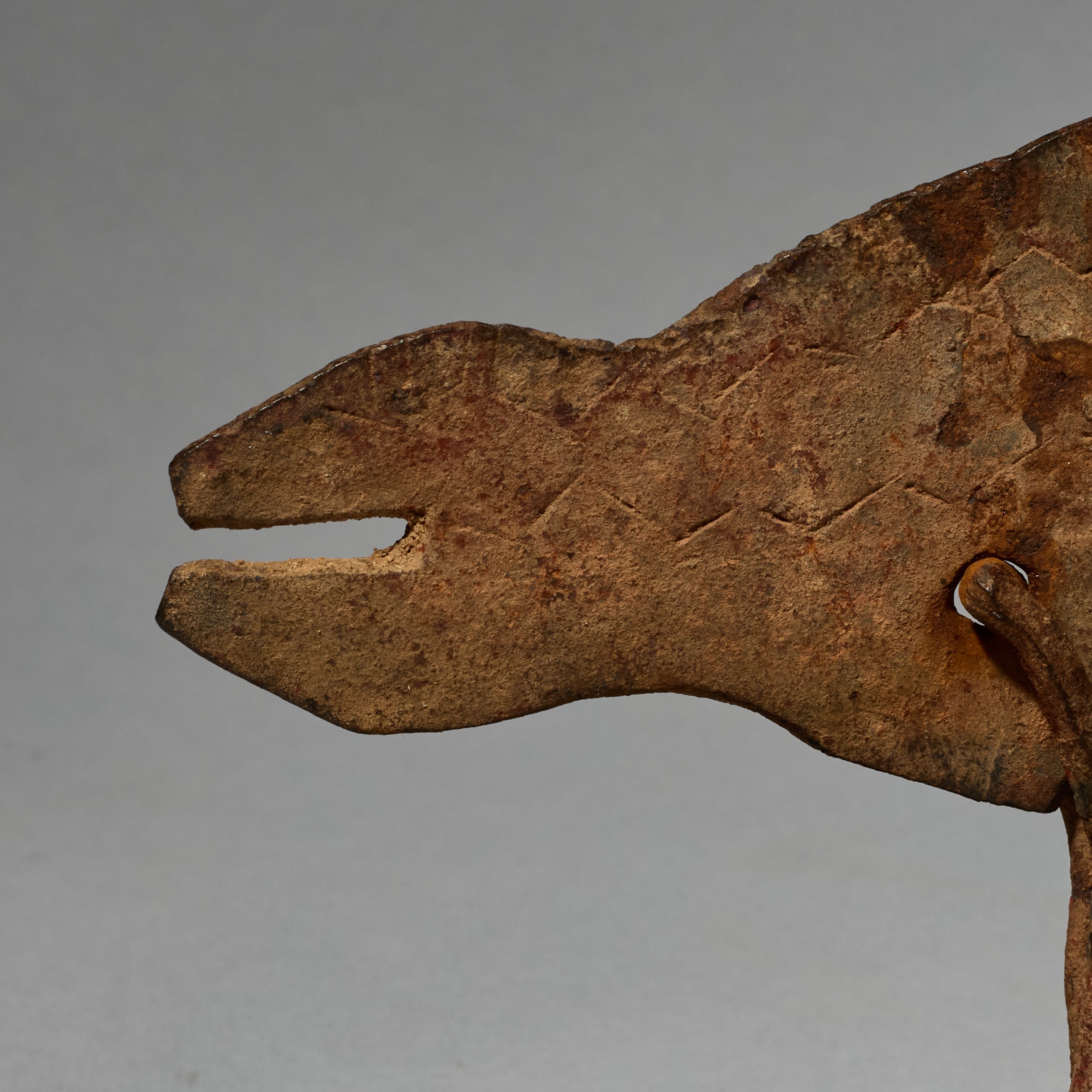 A LARGE RARE  IRON CHAMELEON   FROM LOBI TRIBE BURKINA FASO ( No 5146)