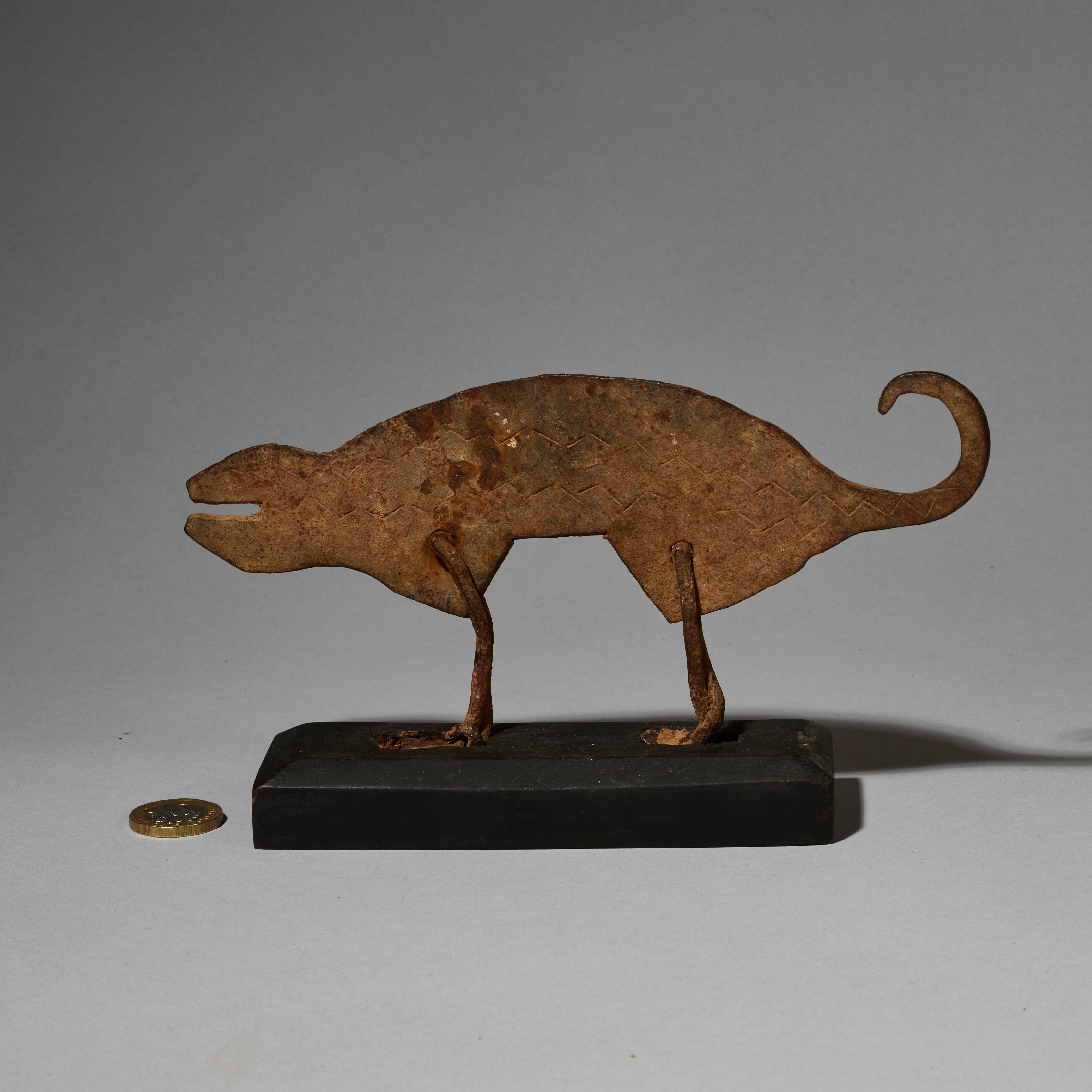 A LARGE RARE  IRON CHAMELEON   FROM LOBI TRIBE BURKINA FASO ( No 5146)