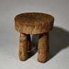 A ROUND EDGED, SMALL CHARACTER STOOL, GURUNSI TRIBE OF BURKINA FASO W.AFRICA ( No 5124 )