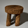 A ROUND EDGED, SMALL CHARACTER STOOL, GURUNSI TRIBE OF BURKINA FASO W.AFRICA ( No 5124 )