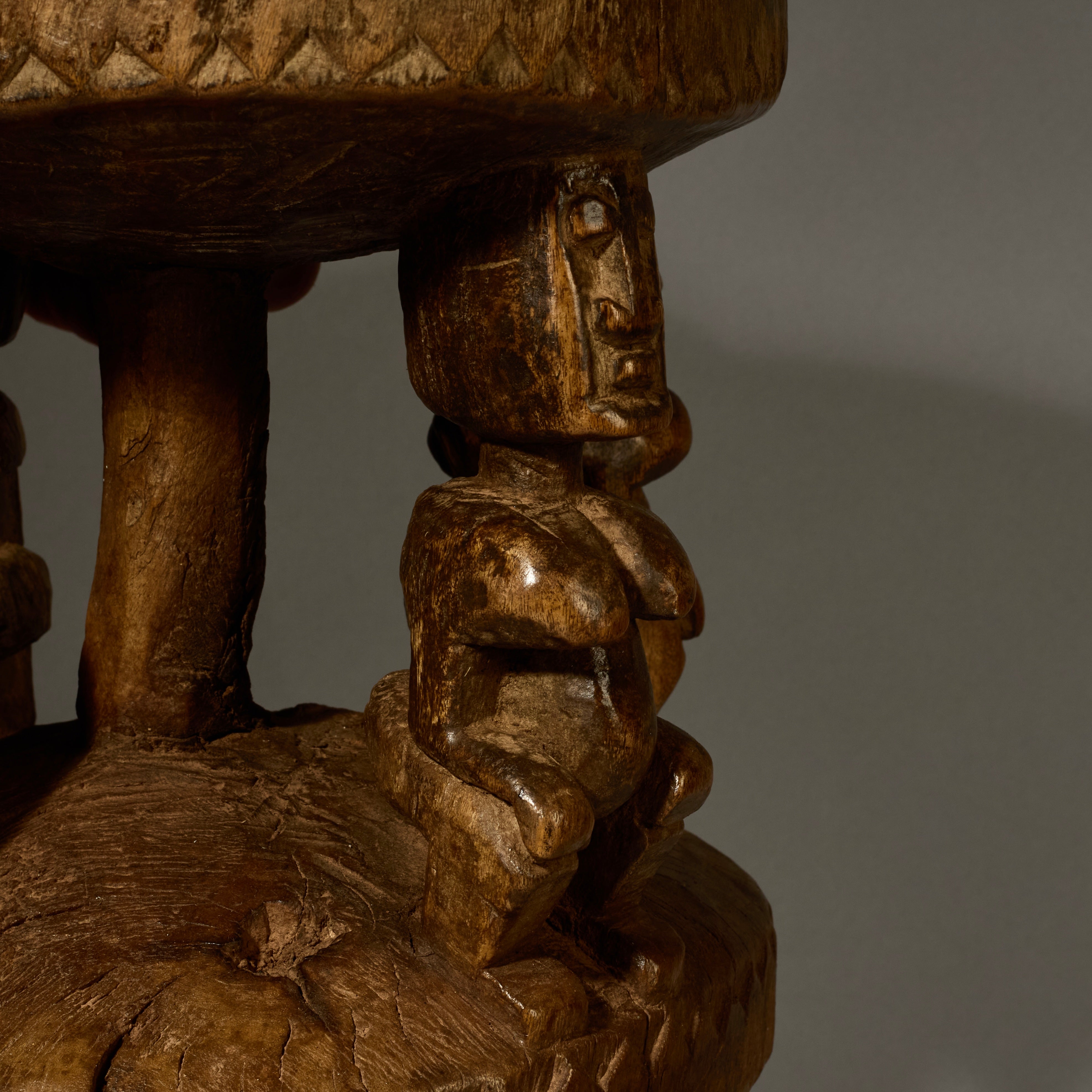 A BEAUTIFULLY WEATHERED FIGURATIVE STOOL FROM THE DOGON TRIBE OF MALI WEST AFRICA( No 5175 )