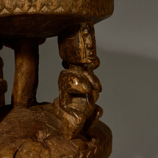 A BEAUTIFULLY WEATHERED FIGURATIVE STOOL FROM THE DOGON TRIBE OF MALI WEST AFRICA( No 5175 )