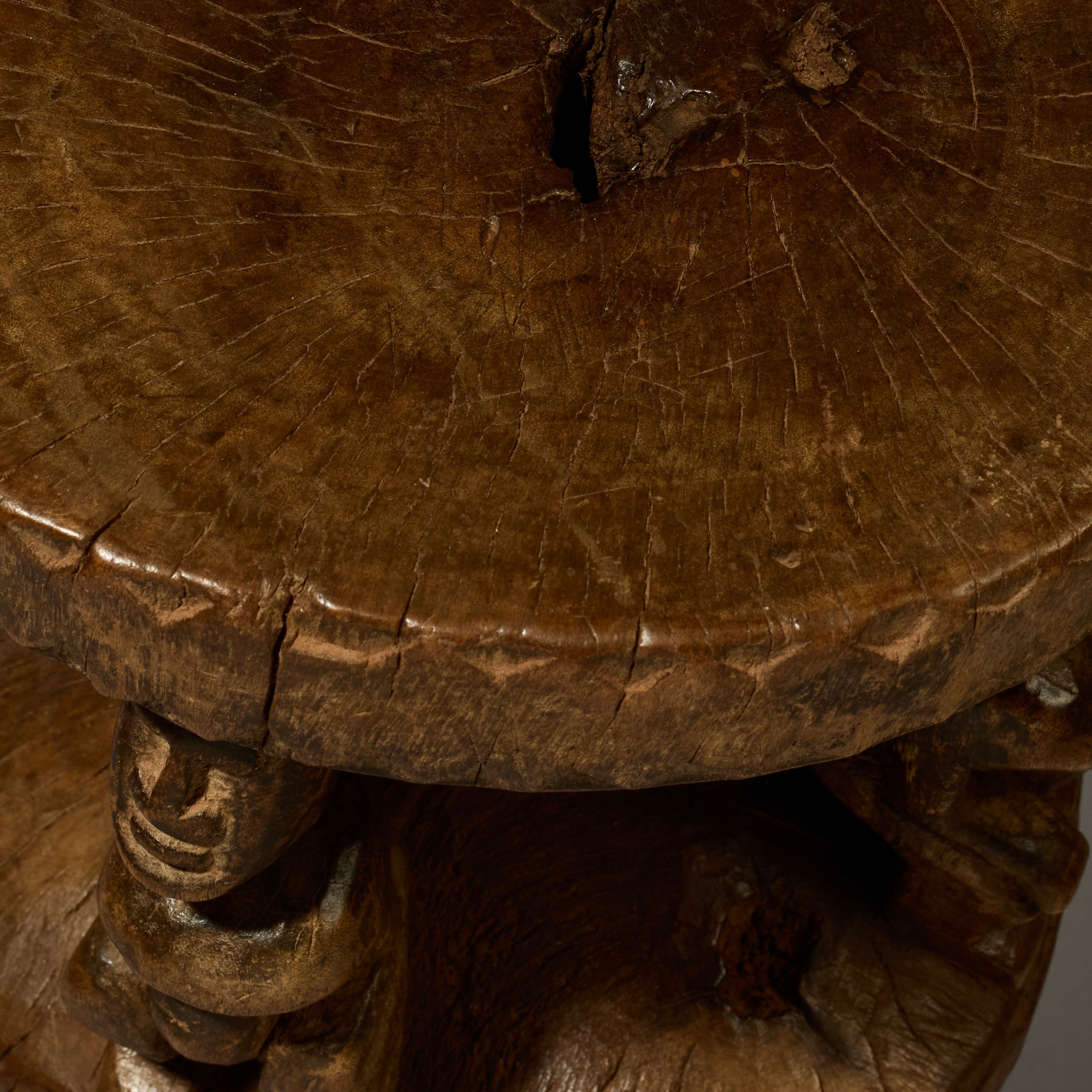 A BEAUTIFULLY WEATHERED FIGURATIVE STOOL FROM THE DOGON TRIBE OF MALI WEST AFRICA( No 5175 )