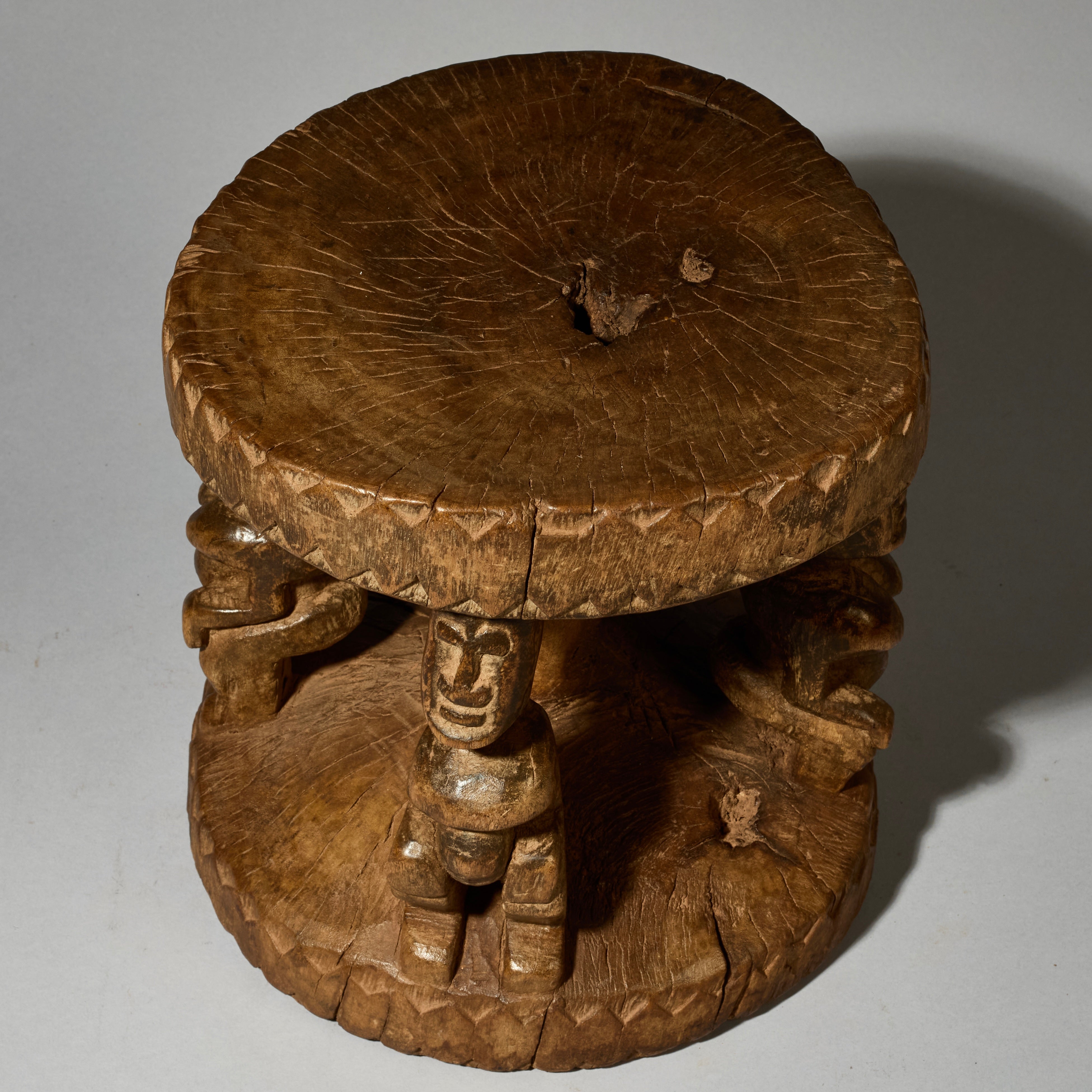 A BEAUTIFULLY WEATHERED FIGURATIVE STOOL FROM THE DOGON TRIBE OF MALI WEST AFRICA( No 5175 )