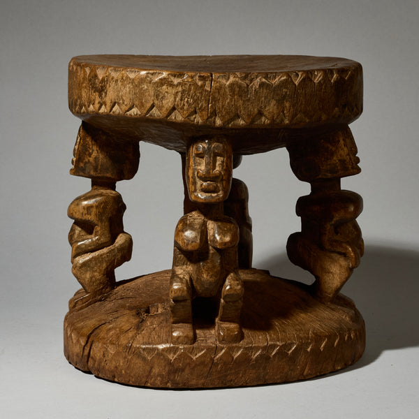 A BEAUTIFULLY WEATHERED FIGURATIVE STOOL FROM THE DOGON TRIBE OF MALI WEST AFRICA( No 5175 )