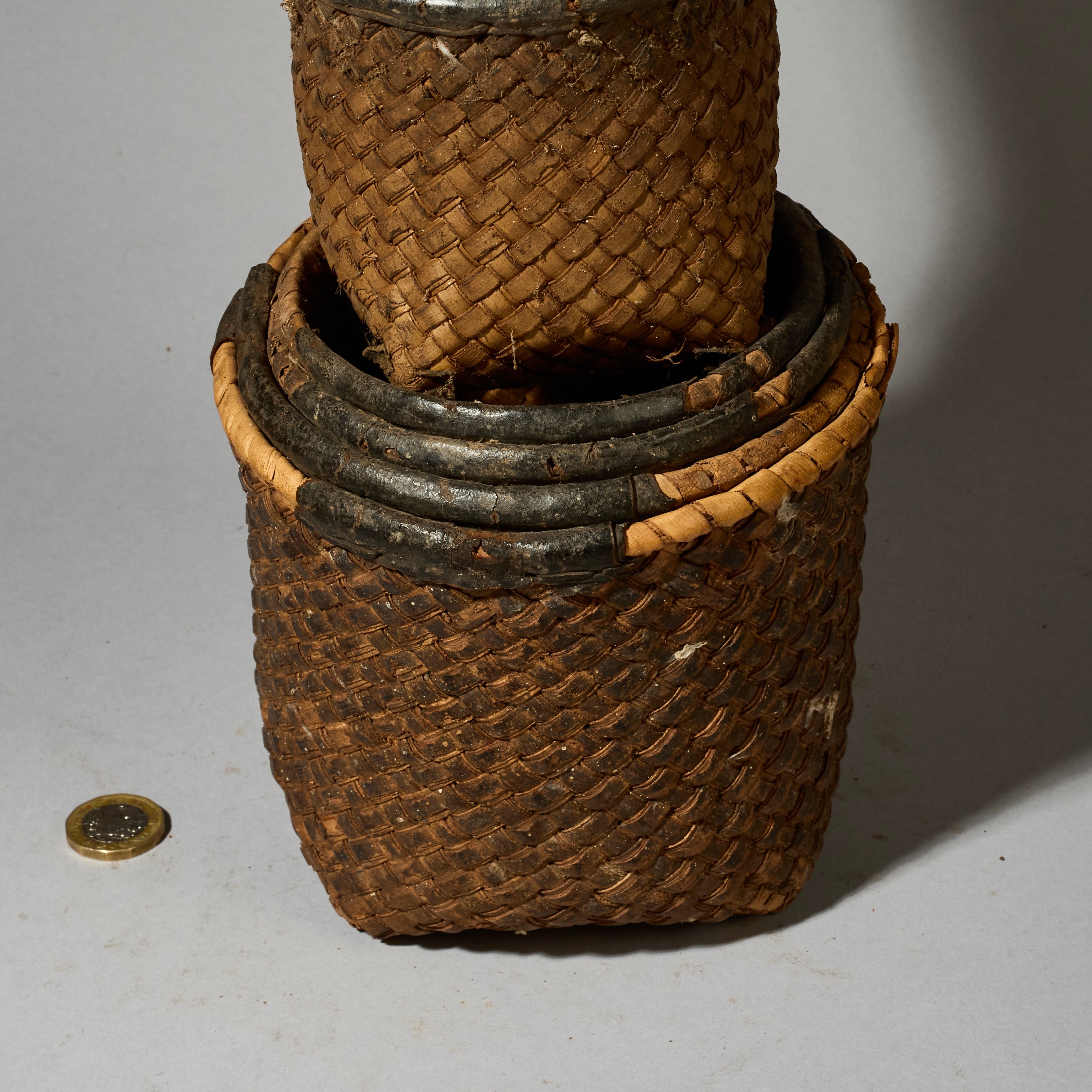 A SET OF NESTED NATURAL FIBRE BASKETS FROM THE TUAREG TRIBE OF THE SAHARA  ( No 5155 )