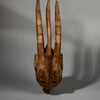 AN UNUSUAL MOSSI TRIBE MASK WITH 3 HORNS FROM BURKINA FASO ( No 1449 )