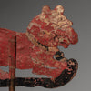 A ROMANTIC LEATHER +HORN HORSE SHADOW PUPPET, INDONESIA ( No 1923)