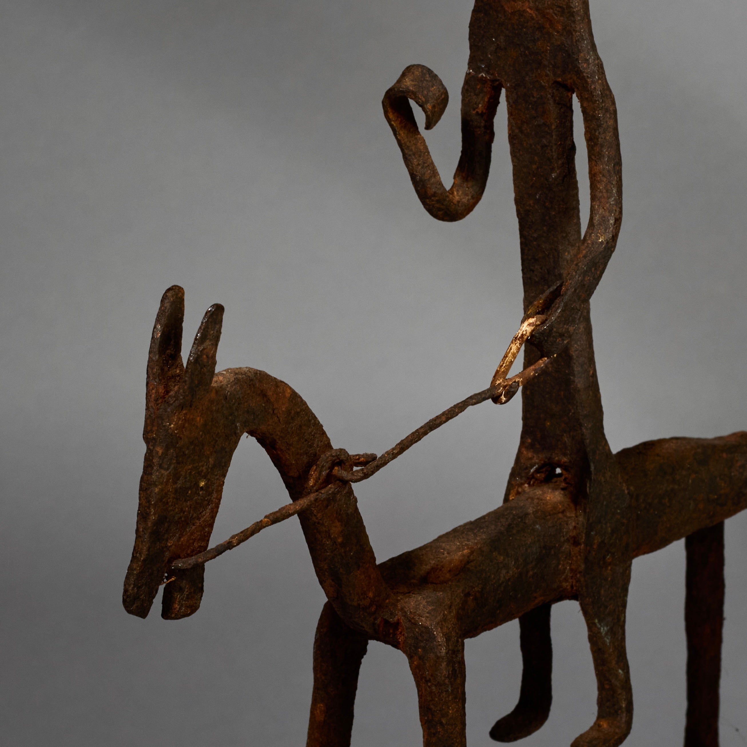 A FABULOUS IRON HORSE + RIDER ALTAR OBJECT, BAMANA TRIBE OF MALI ( No 5147 )
