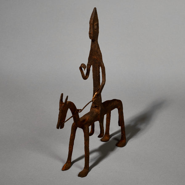 A FABULOUS IRON HORSE + RIDER ALTAR OBJECT, BAMANA TRIBE OF MALI ( No 5147 )