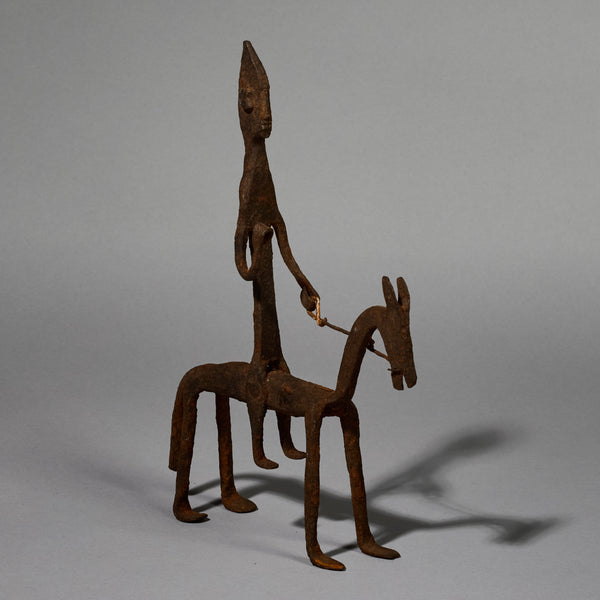 A FABULOUS IRON HORSE + RIDER ALTAR OBJECT, BAMANA TRIBE OF MALI ( No 5147 )