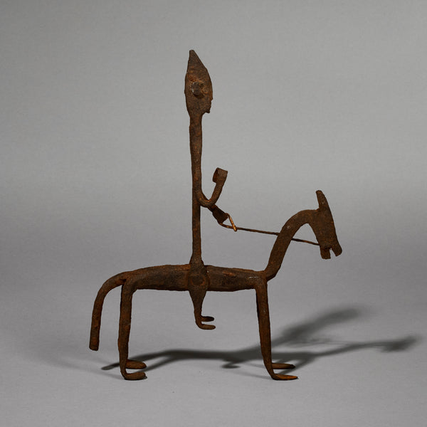 A FABULOUS IRON HORSE + RIDER ALTAR OBJECT, BAMANA TRIBE OF MALI ( No 5147 )