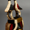 A RADIANT YELLOW GURO MASK WITH BIRDS,  FROM THE IVORY COAST W AFRICA ( No 5154 )