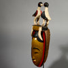 A RADIANT YELLOW GURO MASK WITH BIRDS,  FROM THE IVORY COAST W AFRICA ( No 5154 )