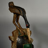 A GORGEOUS GREEN GURO MASK WITH BIRD,  FROM THE IVORY COAST W AFRICA ( No 5152)